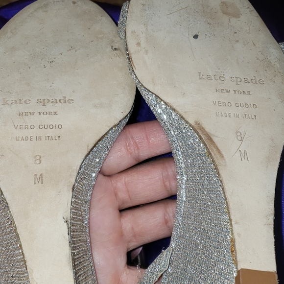 KATE SPADE ANKLE STRAP SPARKLE WEDGES - Picture 5 of 8